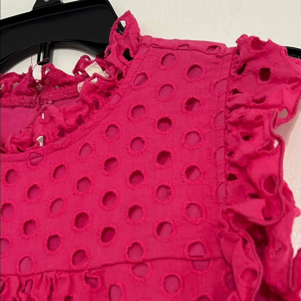 JODIFL Pink Eyelet Ruffle Blouse - Picture 5 of 7